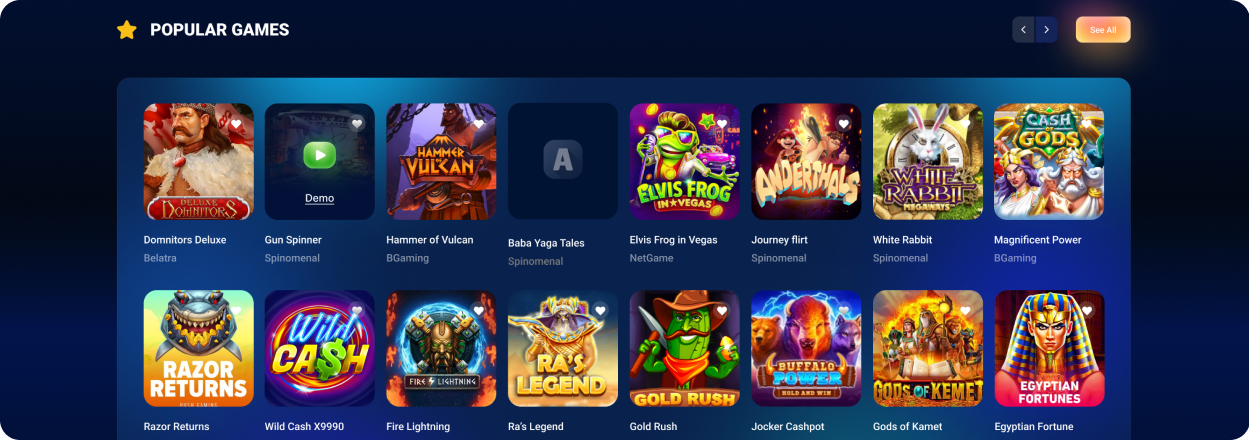 AzurSlot Popular Games